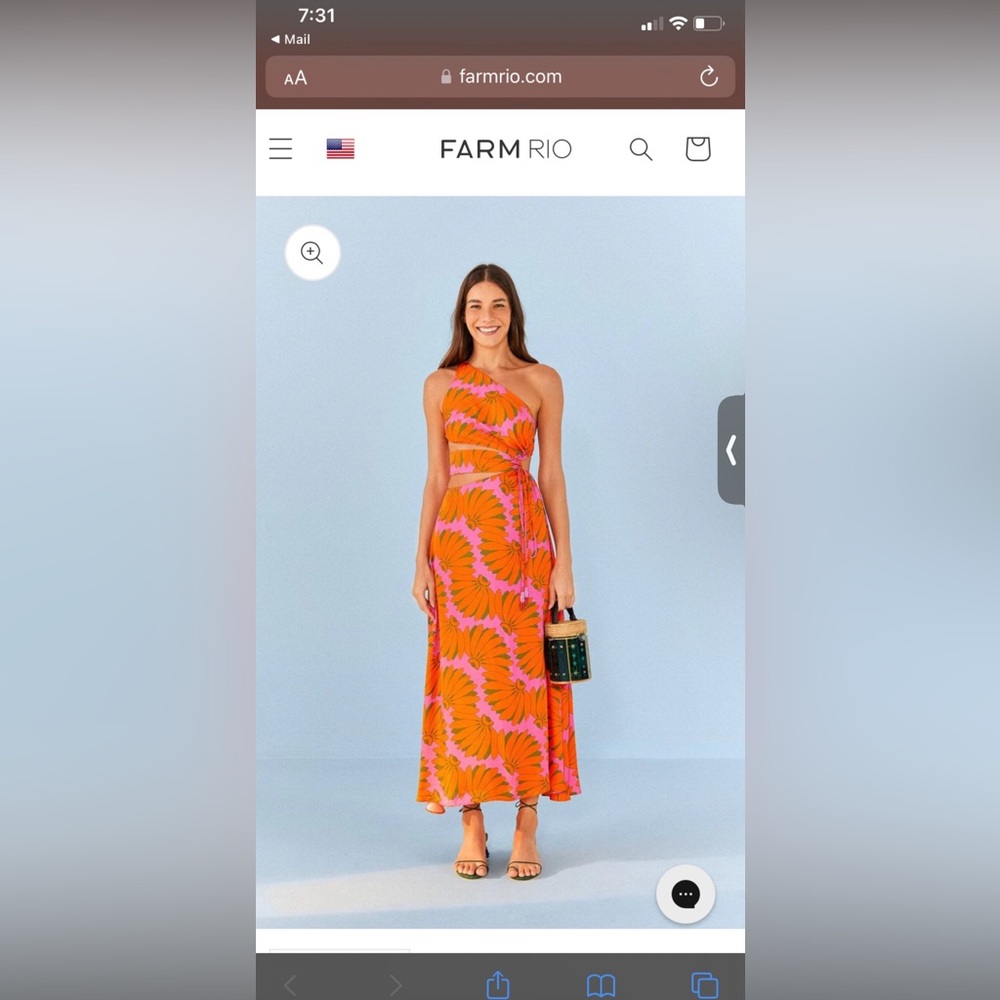 FARM RIO ONE SHOULDER MIDI DRESS!